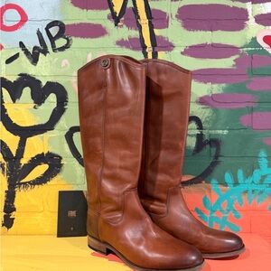 Frye Chestnut Brown Leather Knee-High Riding Boots size 7.5